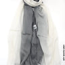 Shaded Linen Viscose Scarf Off White Grey