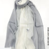 Shaded Linen Viscose Scarf Silver Grey Light Beige