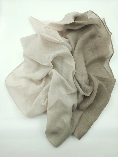 Shaded Ombre Lightweight Shawl Light Dark Beige Scarf (Hijab)