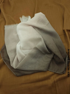 Shaded Ombre Lightweight Shawl Off-White Brown Scarf (Hijab)