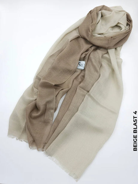 Shaded Ombre Premium Scarf Beige Blast 4 Linen