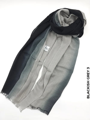 Shaded Ombre Premium Scarf Blackish Grey 3 Linen