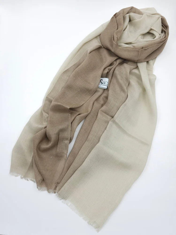 Shaded Ombre Premium Scarf Beige Blast 4 Linen