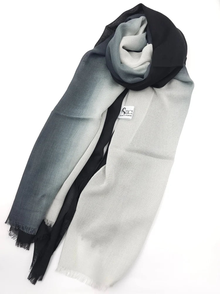 Shaded Ombre Premium Scarf Classic Bnw 2 Linen