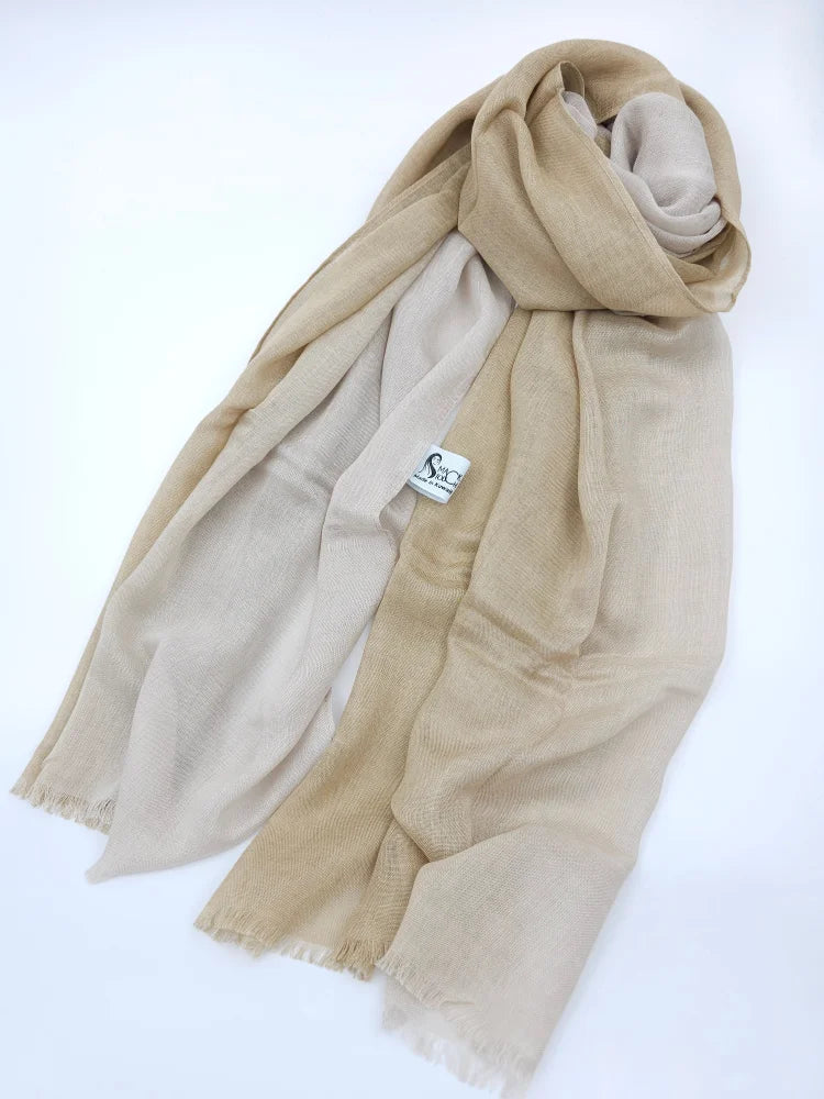 Shaded Ombre Premium Scarf رئيسي Beige 5 Linen