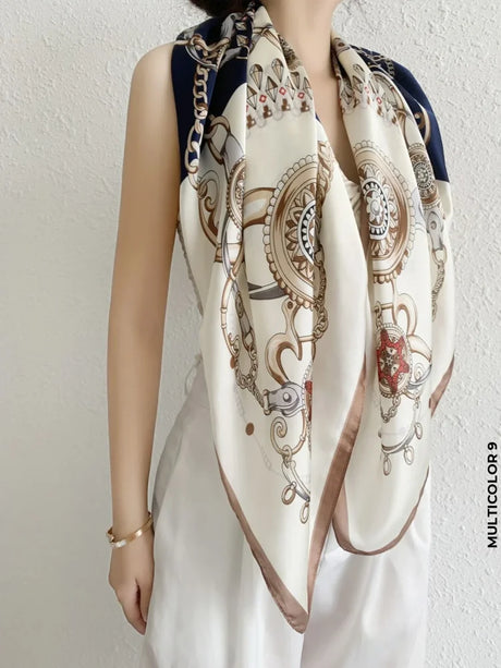 Women Silk Scarf for Summer Hijab Murabba