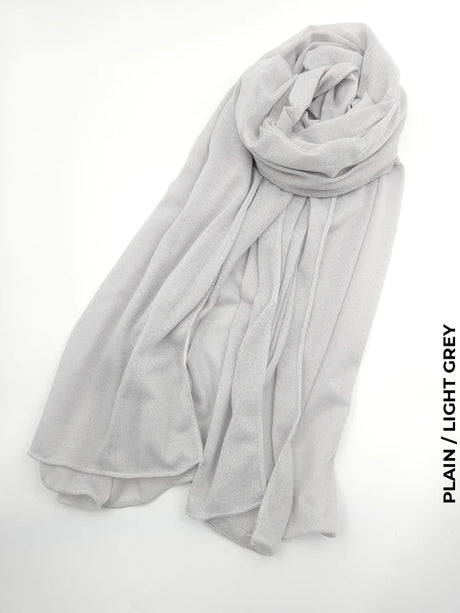 Turkey Scarf (خام تركي شيلا) Plain / Light Grey (Hijab)