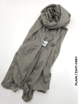 Turkey Scarf (خام تركي شيلا) Plain / Zaiti Grey (Hijab)