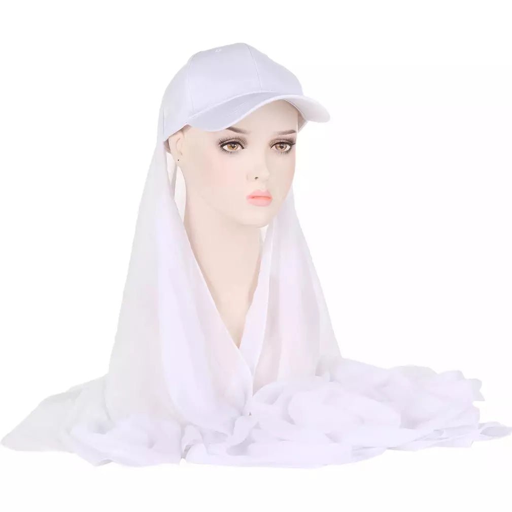 Chiffon Hijab with baseball cap