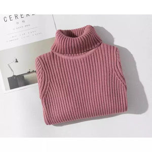 Turtle neck warm women sweater winter with Thumb open