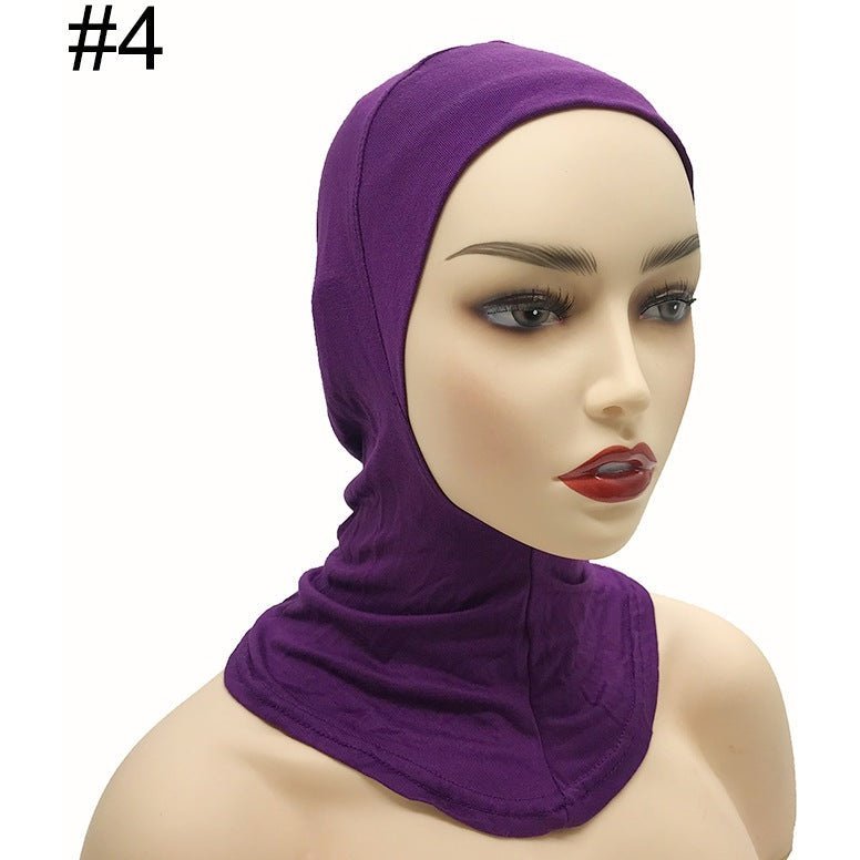 Simple solid Hijab cap for women