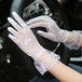 Black white mesh gloves for women