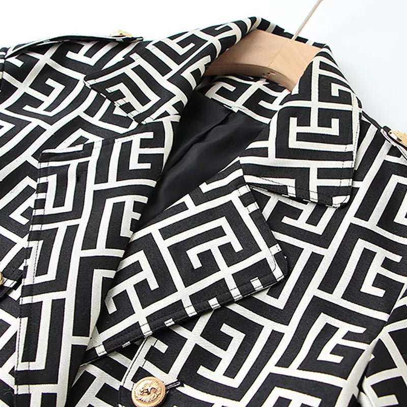 High-Quality Monogram Black and White coat