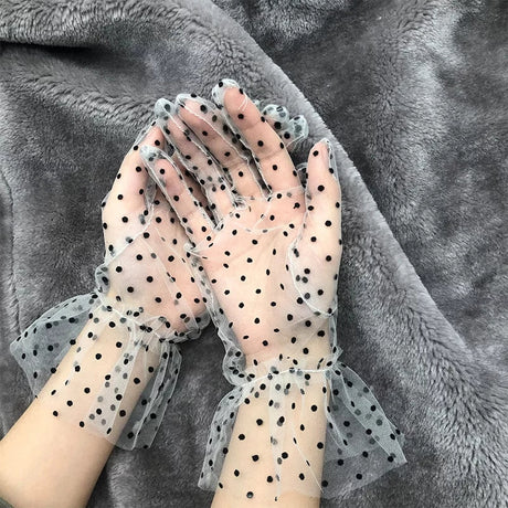 Polka dot mesh gloves 3 designs