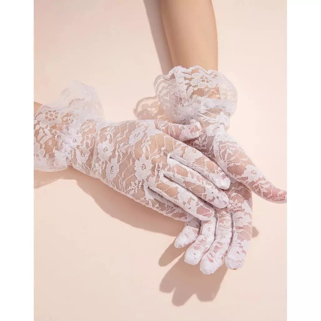 Floral Lace Gloves | Full Finger | Stylish