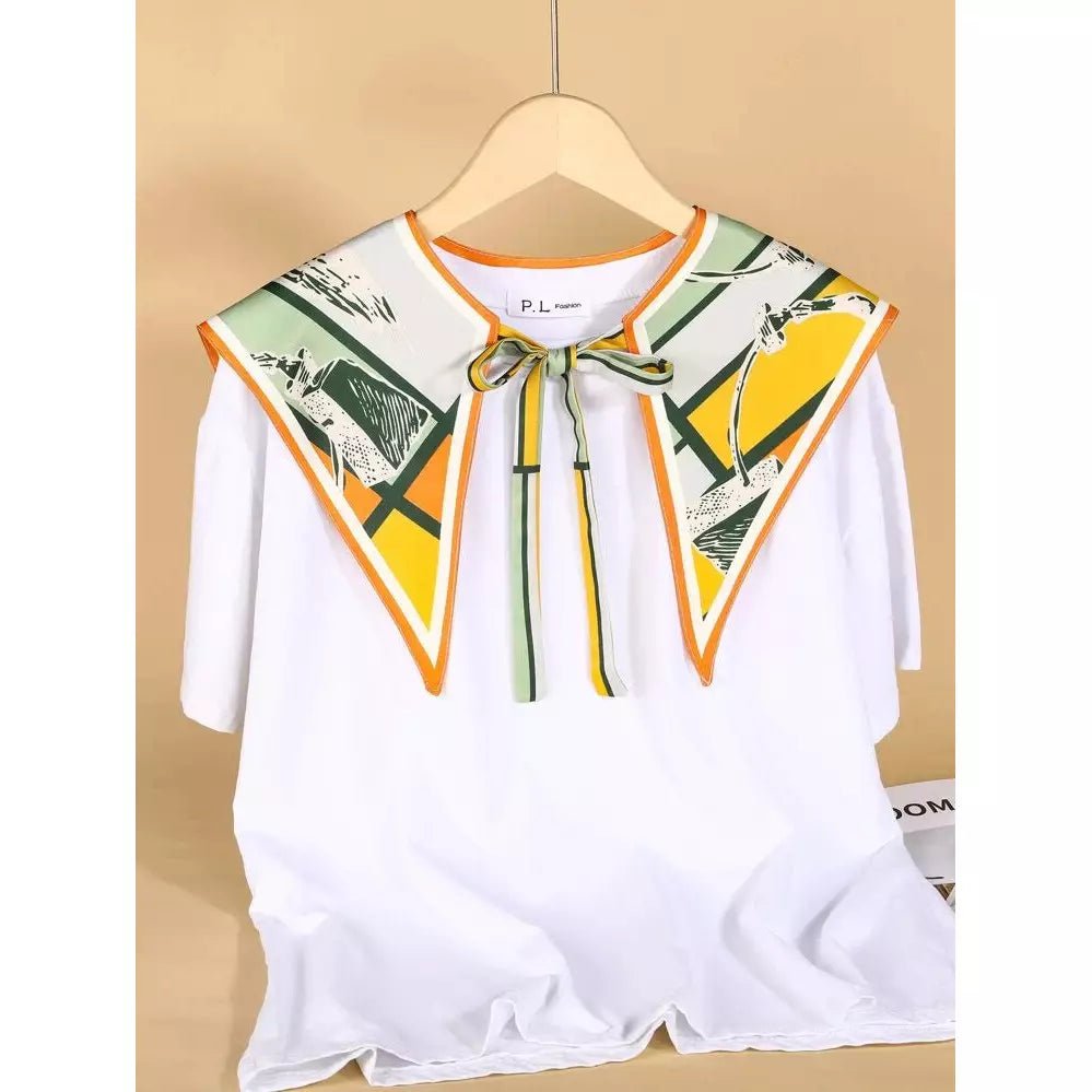 Printed Dickey Collar Horse Design Hermes pattern