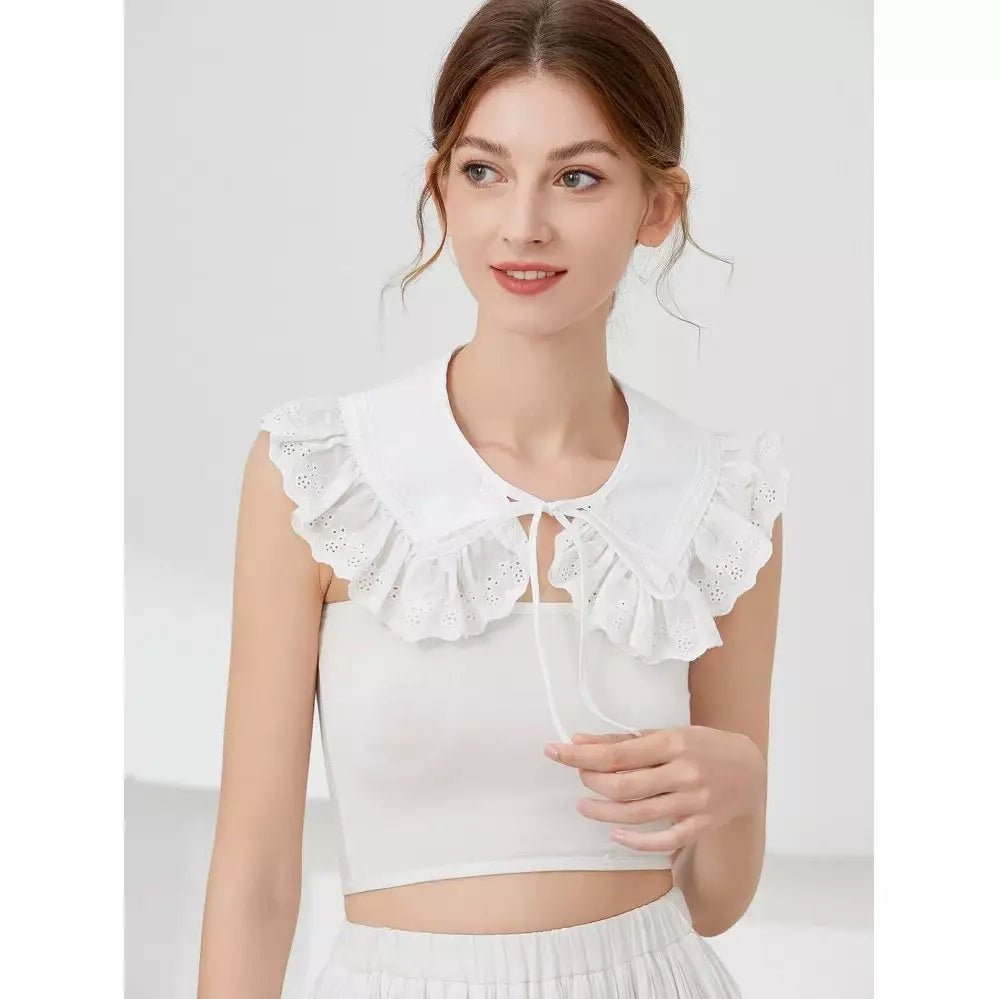 Lace Decor Collar Eyelet embroidery