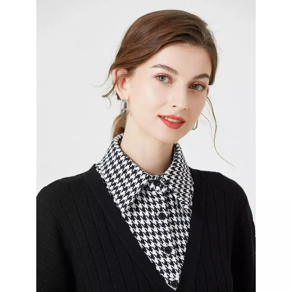 Houndstooth pattern Dickey Collar