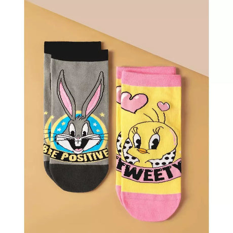 Letter and Graphic Ankle Socks | Bugs Bunny | Child Socks | 2 Pair