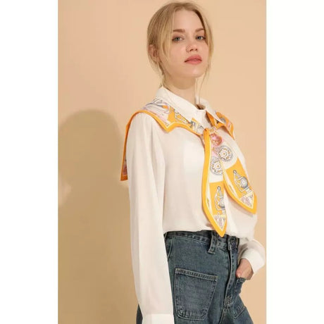 Chain print dickey collar