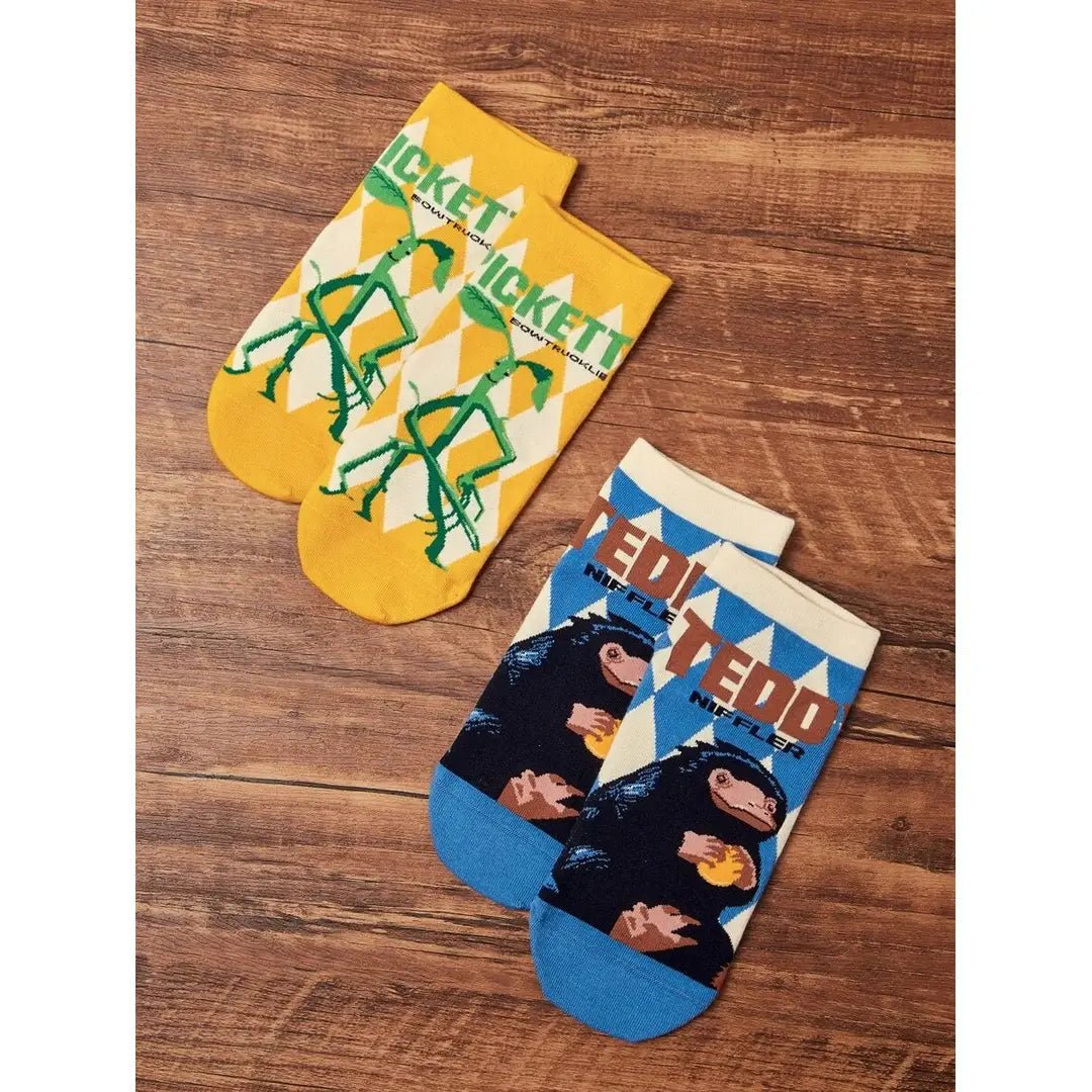 Cartoon Graphic Socks | Monkey & Teddy | 2 Pair