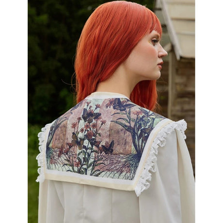 ROMWE | Butterfly & Floral Pattern Dickey Collar