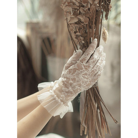 Faux pearl decor Bridal Decor Gloves