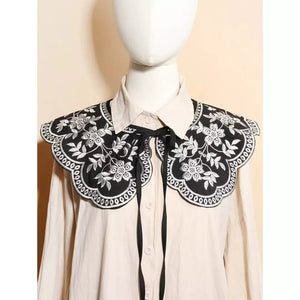 Flower Embroidery Fake Collar