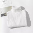 Turtle neck warm women sweater winter with Thumb open