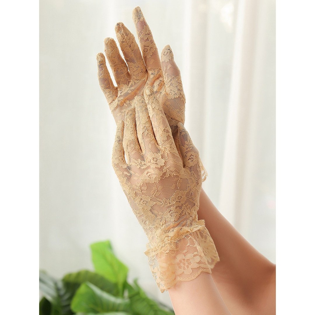 Floral Lace Gloves | Full Finger | Stylish