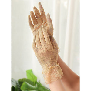 Floral Lace Gloves | Full Finger | Stylish