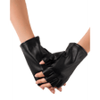 Fingerless pu leather winter gloves for women