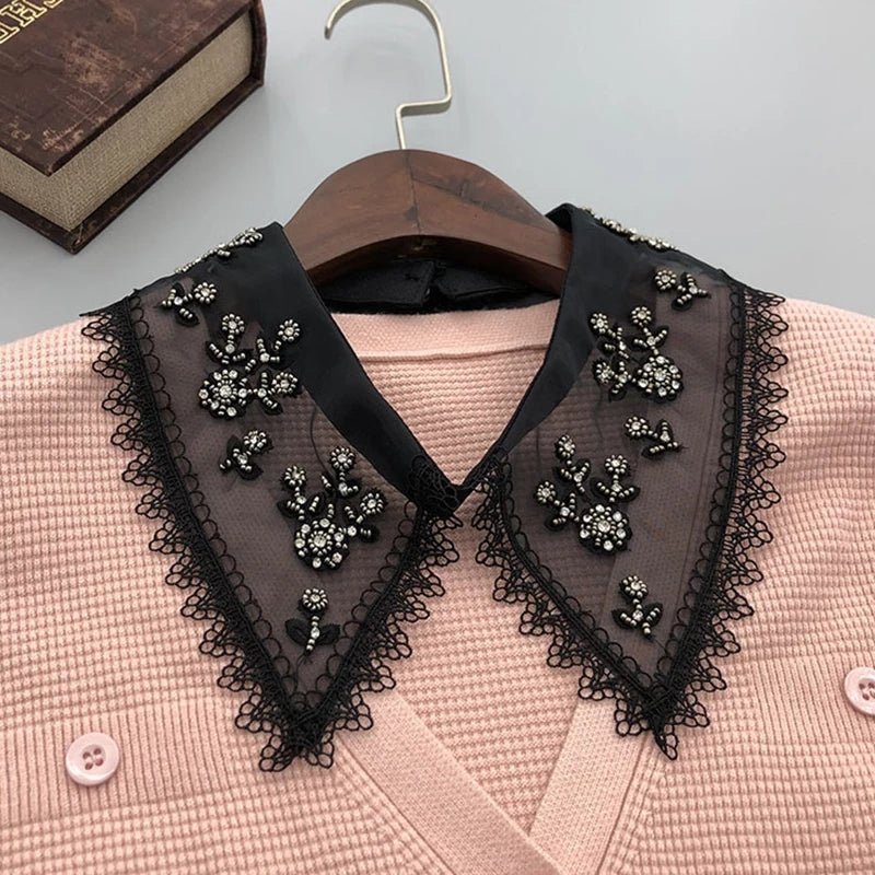 Flower Detachable Decor collar for women Rhinestone