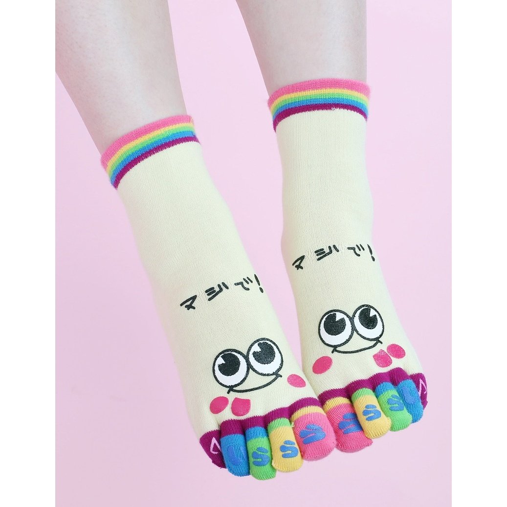 Cartoon graphic toe socks