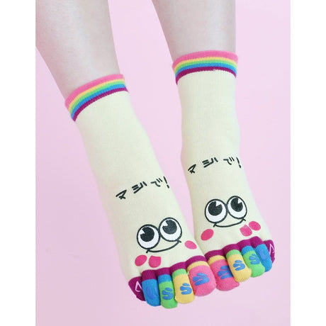 Cartoon graphic toe socks