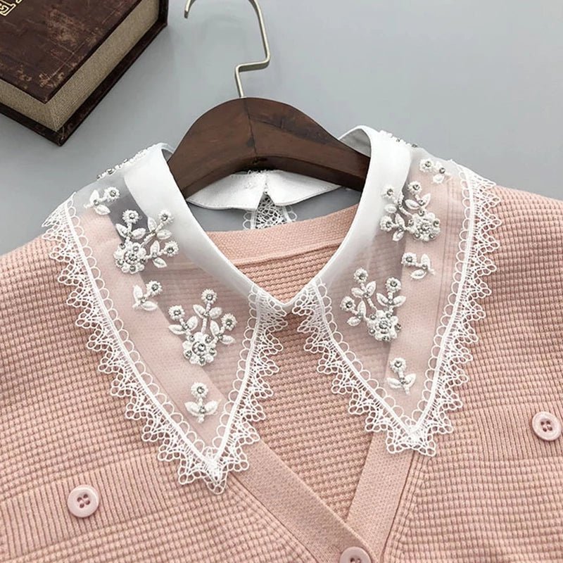 Flower Detachable Decor collar for women Rhinestone