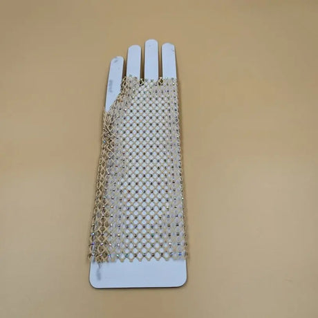 Fishnet Crystal Gloves for Women | Rhinestone Decor