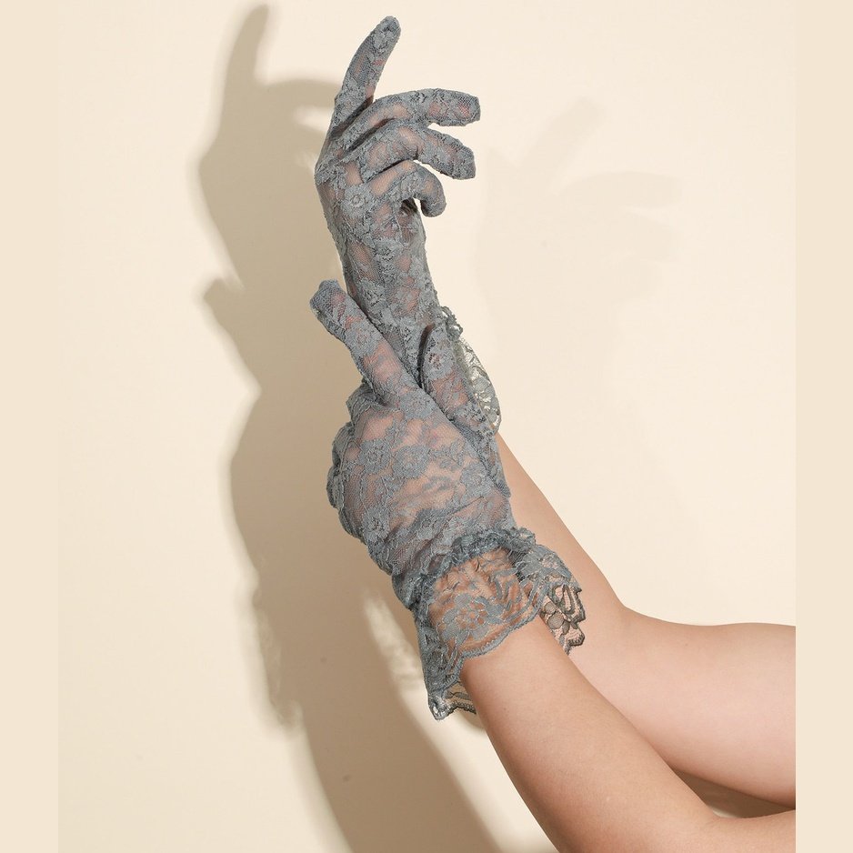 Grey 2024 lace gloves