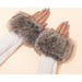 Fluffy Hand Cuff winter warm gloves fur