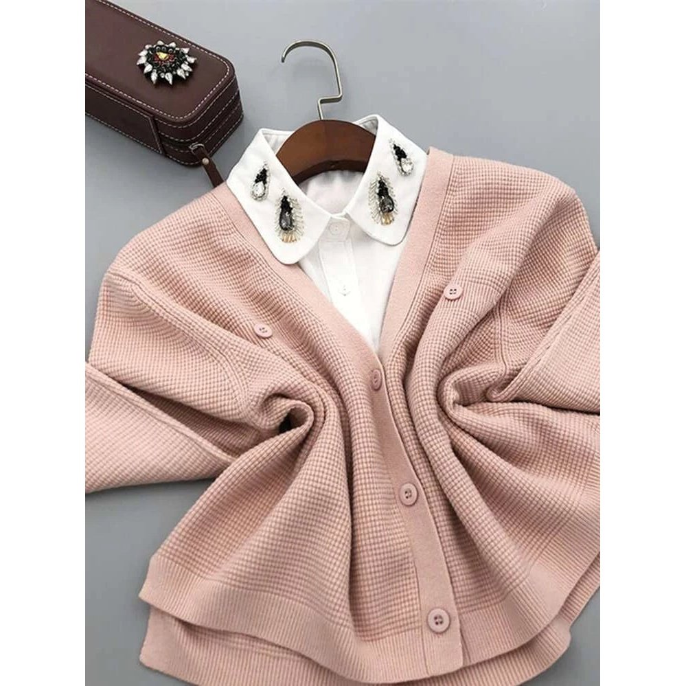 Rhinestone decor Dickey collar