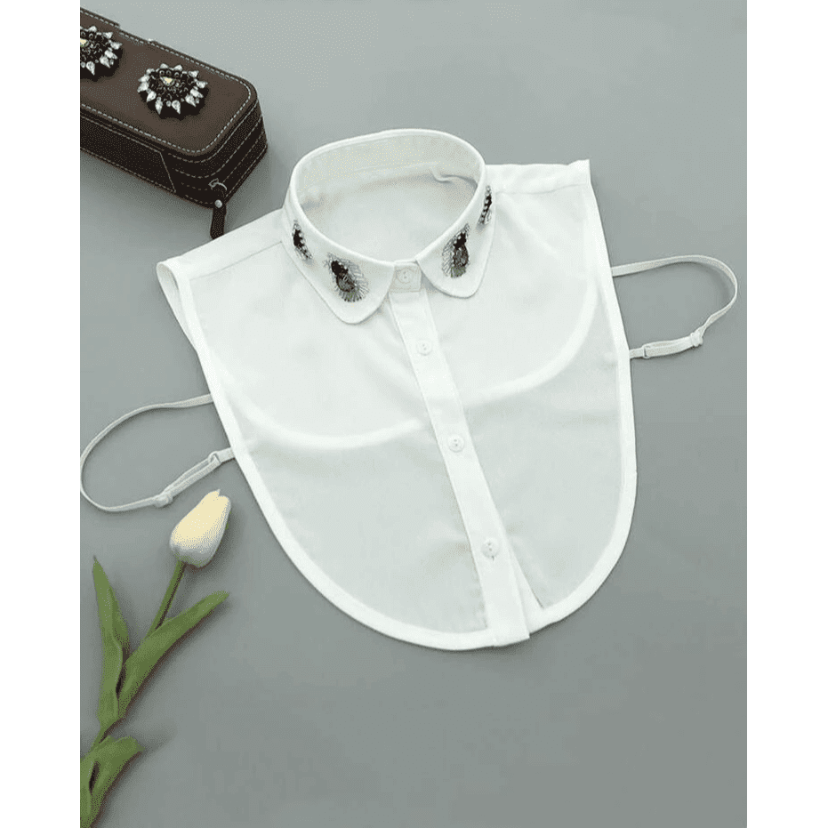 Rhinestone decor Dickey collar